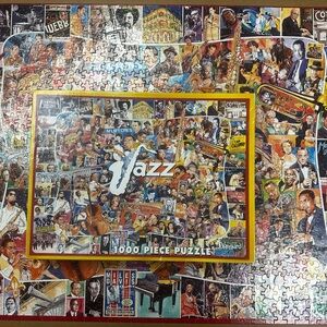 White Mountain Puzzles “Jazz” 1000 Pieces Jigsaw 2008 Rare HTF 100% Complete!